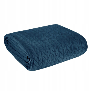 Prikrývka, prehozy na posteľ - Bunning Bedding Navy Blue Velor 200x220 Eurofirana