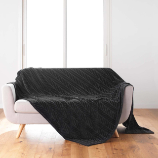 Prikrývka, prehozy na posteľ - Čierna prikrývka Bedspread so vzorom 180x220 cm