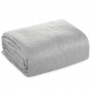 Prikrývka, prehozy na posteľ - Bedspread pre posteľ 220x240 Velvet Luiz4 striebro