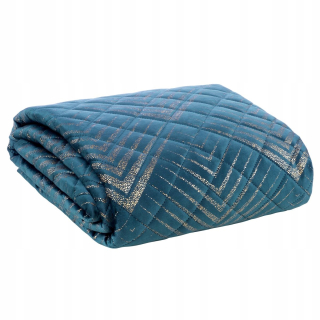 Prikrývka, prehozy na posteľ - Bedspread to Bed Navy Velor 170x210 Eurofirany
