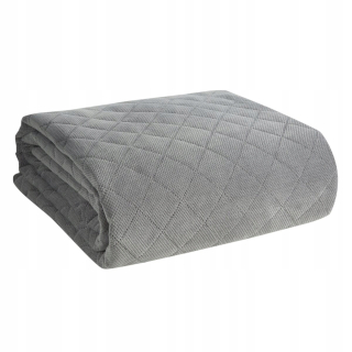 Prikrývka, prehozy na posteľ - Strieborná posteľ Bedspread Velor 170x210 Eurofirany