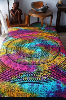 Prikrývka, prehozy na posteľ - Posteľná obrusová opona mandala mandala