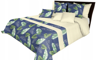 Prikrývka, prehozy na posteľ - Pediculované posteľné postele 200x220 na posteli elegantné listy