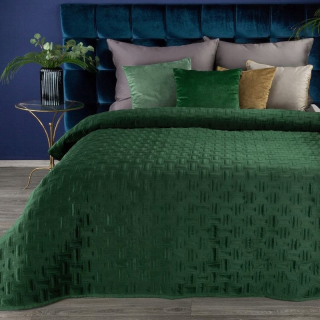 Prikrývka, prehozy na posteľ - Bedspread RIA3 170x210 cm tmavo zelená