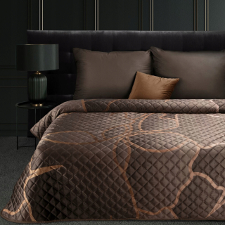 Prikrývka, prehozy na posteľ - Glamour BedSread ---- Brown, Gold-170x210 cm