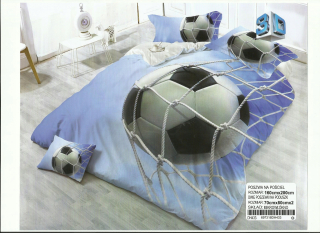 Kompletný set posteľných obliečok - Modrá podstielka set 160x200 5D futbal