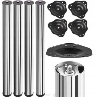 Nábytkové nožičky - Nohy na stôl Table Chrome Nastavenie 710 mm 4 ks
