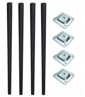 Nábytkové nožičky - Nábytkové nohy k stolu horný stôl čierna rohož 72 cm