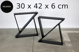 Nábytkové nožičky - Nohy nohy čierne kovové nohy šírka 30 cm stola