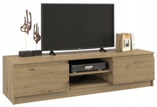 Tv stolík do obývačky - Moderný stolík RTV kabinet 140 cm dubový remeselník
