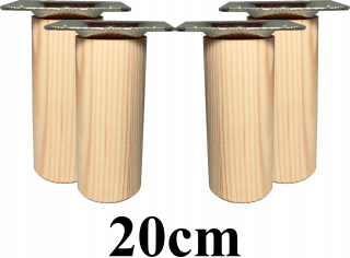 Nábytkové nožičky - Drevené nohy bojovali 20 cm set 4 + listy