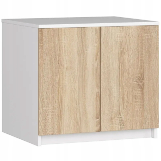Šatníková skriňa do študenskej izby - Uhlíková zadná strana 60 cm - biela -Sonoma - 2 dvere