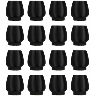 Podložky pod nožičky nábytku - Stoličky na nohy prekrývajúce 12-16 mm plstené čierne x16