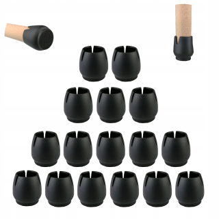 Podložky pod nožičky nábytku - Stoličky na nohách, ktoré sa majú obkľúčiť 17-21 mm, cítili čierne x16