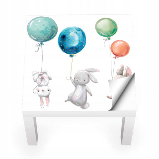 Destké samolepky - Ikea Lack A03 Bunny Sticker Balloons - 54x54 cm