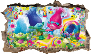 Destké samolepky - Nálepka na plagáty Trolls - trole 3d xxxxxl č. 2