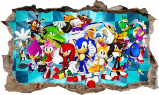 Destké samolepky - Nálepkový plagát pre stenu Sonic 3d xxxxxl č. 8