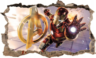 Destké samolepky - Nálepkový plagát pre Wall Avengers Iron Man č. 7