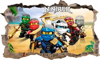Destké samolepky - Nálepkový plagát pre nástenné lego ninjago 3d xxl č. 2