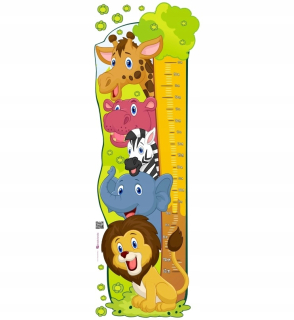 Meter na meranie výšky detí - Detská nálepka - Rast Measure - Happy Zoo