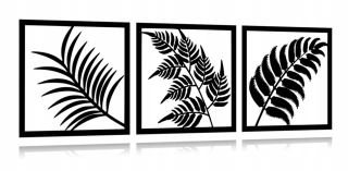 Destké samolepky - Nálepka na stenu Triptych A30 31x97 listy