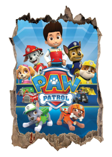 Nálepkový plagát pre steny Paw Patrol 3d XL
