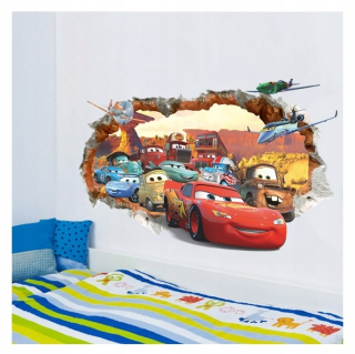 Destké samolepky - McQueen 3D Zigzag Cars Street