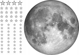 Destké samolepky - Nástenná nálepka Mesiac Full Star veľká 50 cm