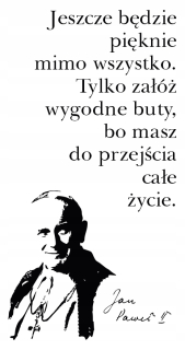 Destké samolepky - Nálepka na stenu pápež nápis Ján Pavol II.