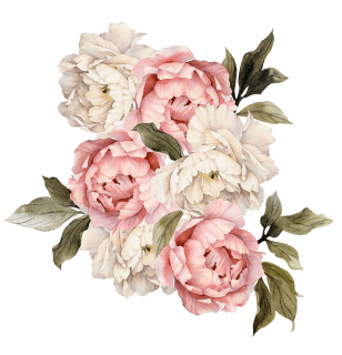 Destké samolepky - Piwonie Wall Sticker Flowers !!