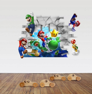 Destké samolepky - Nálepka na stenu Super Mario Bros Wall Decotion