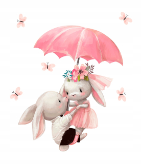 Destké samolepky - Bunny nástenná nálepka motýľov