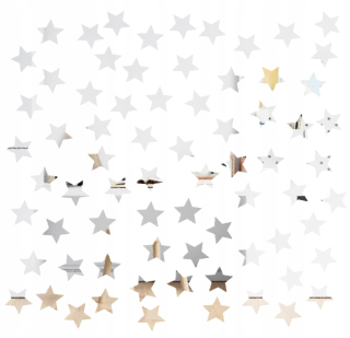Destké samolepky - Zrkadlové nálepky na stene Star 4 cm 207 ks.