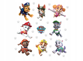 Destké samolepky - Nálepky na stenu hliadku Paw Patrol Set