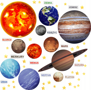 Destké samolepky - Nástenné nálepky solárne systém planéta kosmos