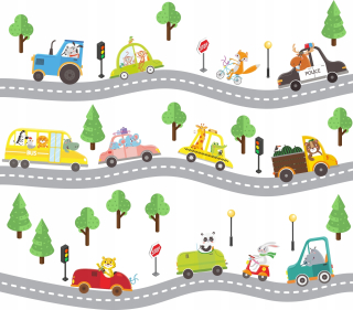 Destké samolepky - Nálepky na stenu automobilov 50x100cm AD1