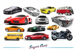 Destké samolepky - Nálepky na nástenné autá - Super Cars 2