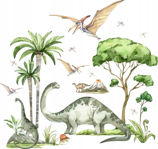 Destké samolepky - Nálepky na stenu pre detský strom dinosaurov