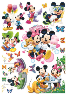 Destké samolepky - Nálepky pre detskú stenu Mickey Minnie Mouse