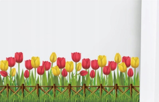Destké samolepky - Nálepky na stenu na nástennej lúke tulips kvety