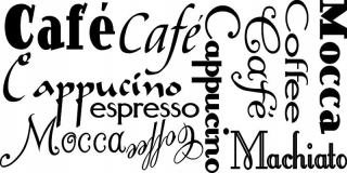 Destké samolepky - Nálepka na kávu na stenu - Caffe, Mocca ... 7