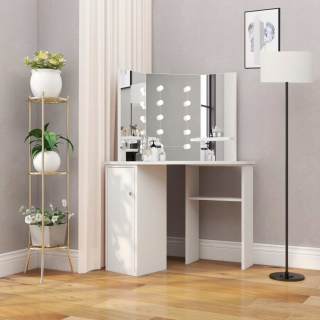Toaletný stolík - Toaletný stolík Krinie White Mat 111 x 141,5 x 54 cm podsvietenia