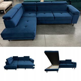 Rohová sedacia súprava - Rohový junior 250 Velvet Granat Sleeping Funkcia