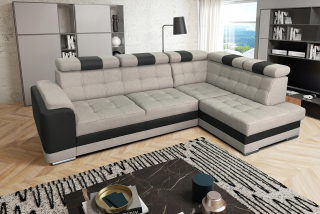 Rohová sedacia súprava - Posuvná šatníka 120 cm biela čierna lakobel lesk