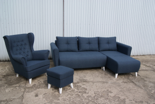 Sedacia súprava - Scandinavian Corner Monti + Armchair uszak s poufom