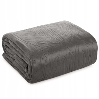 Prikrývka, prehozy na posteľ - Bedspread 170x210 Graphite Velor Listy
