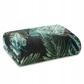 Prikrývka, prehozy na posteľ - Bedspread 200x220 Dawosa Lists Black Green Vellor