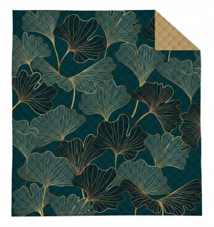 Prikrývka, prehozy na posteľ - Bedspread 200x220 Ginkgo Zlaté zlaté listy