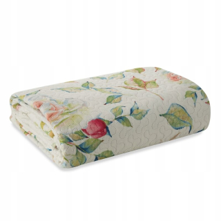 Prikrývka, prehozy na posteľ - Bedspread 200x220 Roses Roses krém farebný D91