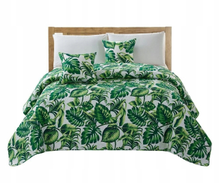 Prikrývka, prehozy na posteľ - Bedspread 200x220 White Monster Listy